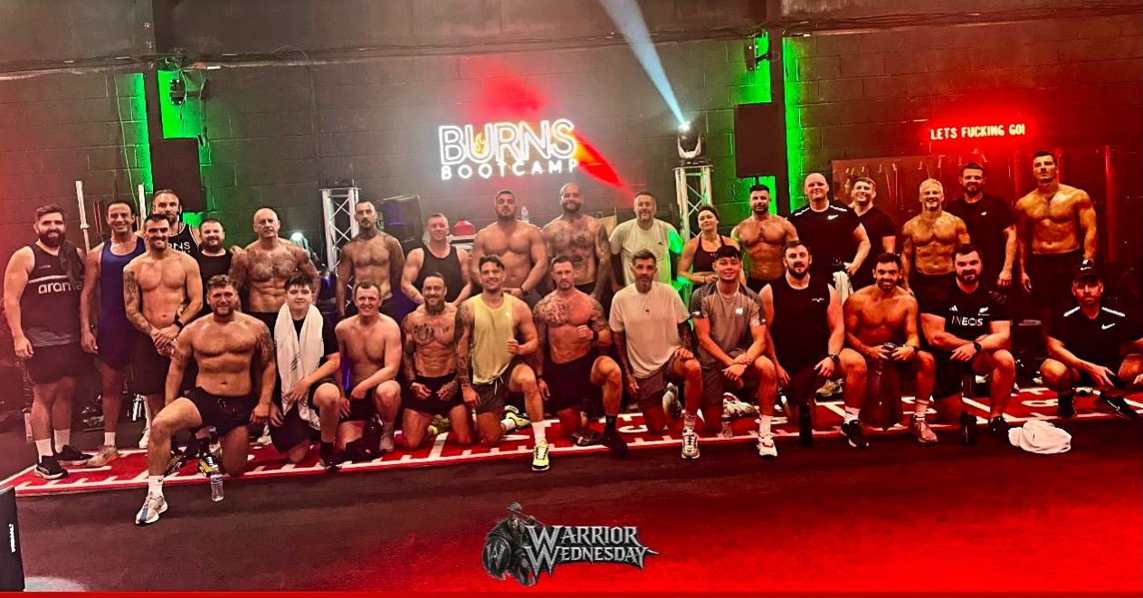 Group photo after a Burns men's session
